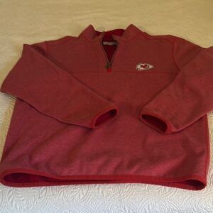 Tommy Bahama Red Zip Up Sweater with Quarter-Zip Closure and Long Sleeves